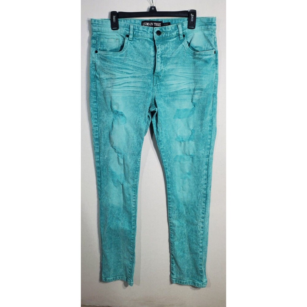 Legendary Status Jeans Mens 34 Distressed, Green